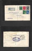 Great Britain - Xx. 1936 (7 Sept) Manchester 111 - Switzerland, Glarus (8 Sept) Registered Multifkd Env. Better Values C - ...-1840 Prephilately