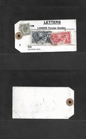 Great Britain - Xx. 1939 (17 Feb) London Parcel Pouch Tag. Multifkd Card Incl 5sh And 10sh Seahorse Issue, Tied Cds. VF. - ...-1840 Precursores