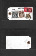 Great Britain - Xx. 1940 (11 March) London Parcel Pouch Tag. Multifkd Card Incl 2/6 Sh Brown And 10sh Blue, Tied Cds. Fi - ...-1840 Prephilately