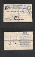 Great Britain - Stationery. 1957 (8 Jan) Little Downham - Switzerland, Geneva (9 Jan) Registered 8 1/2d Grey + 6d Extra  - ...-1840 Prephilately