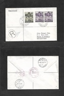 Bc - Cayman Is.. 1950 (Feb 9) George Town - Switzerland, Bern (18 Feb) Registered Multifkd Env Via Tampa - Washington. - Other & Unclassified