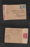 Bc - Ceylon. 1940 (26 Dec) Ceylon - Mahe, French India (8 Jan 41) Fkd Censored WWII Envelope With Letter Written In Mala - Other & Unclassified