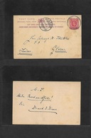 Bc - East Africa. 1911 (24 Jan) Mombassa - Switzerland, Glarus (12 Feb) 6c Red Stat Card, Cds + Arrival. Fine Used. - Autres & Non Classés