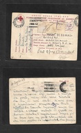 Bc - East Africa. 1943 (10 Feb) Italian PO Internees. Italy, Cerignola -  East Africa Command. Red Cross Card + Doble Ce - Other & Unclassified