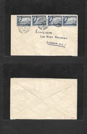 Bc - Gold Coast. 1956 (2 Apr) Takoradi - London, UK. Tied Cd. 1d Blue (x4) VF. - Other & Unclassified