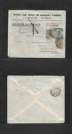 Bc - Kenya. 1933 (17 Feb) Dar Es Salaam - Germany, Hamburg Via Brindisi (24 Febr) Feeder Service Violet Cachet. Multifkd - Andere & Zonder Classificatie