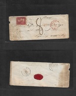 Bc - Malta. 1860 (Oct 3) GPO - France, Erat, Pyrinees (10 Oct) Fkd Early Envelope 6b 1d Red Perf Tied A-26 + Cds Charged - Autres & Non Classés