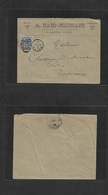 Bc - Malta. 1892 (May 23) GPO Valetta - France, Bordeaux (27 May) Illustrated Fkd Envelope Comercial Business. Singe QV  - Altri & Non Classificati