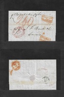 Bc - Mauritius. 1854 (20 July) Mauritius - Switzerland, Geneva (8 Oct 54) Stampless EL Full Text, Depart Red Oval Packet - Other & Unclassified