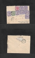 Bc - Mauritius. 1893 (23 Oct) Cupipe - France, Paris (22 Nov) Multifkd QV Envelope (9 Stamps) (further Two Missing In Tr - Other & Unclassified