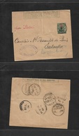 Bc - Mauritius. 1904 (9 Dec) GPO - India, Calcutta, Fwded Bombay (22-25-27 Dec) + Tuticorim. 4c / 3c / 1c Green Stat Com - Andere & Zonder Classificatie