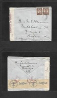 Bc - Rhodesia. 1943 (14 May) SR. Queensdale - Switzerland, Zurich. Fkd Env + Depart Rhodesia + Nazi Censored Labels. Fin - Other & Unclassified