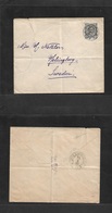Bc - Samoa. 1896 (15 July) Apia - Sweden, Helsingborg (16 Aug) Single 2 1/2d Fkd Env Tied Cds. VF + Destination. - Other & Unclassified