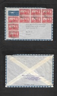 Bc - Trinidad. 1952 (14 Feb) FPO - Switzerland, Wohlen. Air Multifkd Envelope 4c Red (x9) Incl Block Of Six. - Other & Unclassified