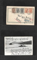 Greece. 1909 (31 Oct) Corfu - Germany, Berlin. Multifkd Ppc (5 Stamps) Tricolor Usage, Cds. VF. - Andere & Zonder Classificatie