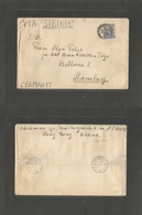 Hong Kong. 1927 (25 Nov) GPO - Germany, Hamburg (19 Dec) Via Siberia. Fkd Env 10c Blue, Cds. Fine. - Other & Unclassified