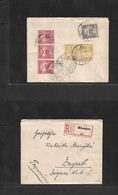 Hungary. 1907. Croatia. Hungary Postal Admin. Klanjec - Zagreb. Registered Reverse Multifkd Envelope. - Autres & Non Classés