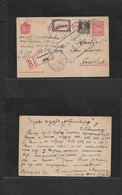 Hungary. 1919 (14 Nov) SERBIA. Hungary Postal Admin. Versecz (Vrsac) - Novisad. Registered Multifkd 10 Fill Red Stat Car - Other & Unclassified