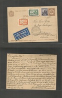 Hungary. 1931 (21 July) Budapest - Switzerland, Frutigen (22 July) Air Multifkd Stat Card + Adtls. VF. - Other & Unclassified