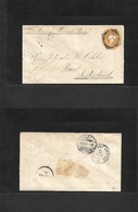 India. 1891 (26 Oct) Sindgi - Switzerland, Basel (15 Nov) Via Sea PO. Ovptd Orange Stat Env Via Brindisi. Fine Usd. - Sonstige & Ohne Zuordnung