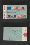 India. 1941 (5 May) Bombay - USA, NY. Air Multifkd Transpacific Censored Envelope. VF. - Other & Unclassified