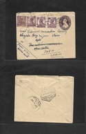 India. 1949 (26 Dec) Fazilka - Spain, Jaen (22-1-50) 1 1/2a Lilac Stat Env + 4 Adtls, On Air Mail Usage. Rare Destinatio - Otros & Sin Clasificación