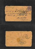 Italy. 1879 (13 Feb) Chiavari - Uruguay, Montevideo (13 March) Fkd Env 30c Brown, Taxed "10" (centimos) Arrival + Local  - Non Classificati