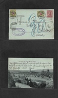 Italy. 1899 (17 Jan) Florence - Switzerland, St. Gallen (18 Jan) Fkd Ppc + Taxed (x2) Swiss P. Dues 10c + 20c, Tied And  - Unclassified