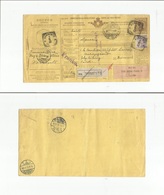 Italy - Xx. 1912 (9 May) Gorrento - Denmark, Nykobing (17 May) Postal Package Stationary Card + Adtl On Registered Usage - Unclassified
