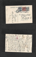 Italy - Stationery. 1922 (26 Jan) Austrian - German, Tirol. Sexten - Wien, 15c Green Stat Card + 2 Adtl, Tied Cds. Nice  - Ohne Zuordnung