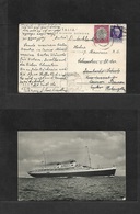 Italy - Xx. 1938 (25 March) On Board Italian Ship - Egypt, Cairo, Fwded Beuron, Germany. Fkd Ppc + Fwded King Manuel + S - Non Classificati