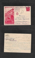 Italy - Stationery. 1938 (7 May) REPLY Half Stationary Card. Proper Usage. Belgium, Brussels - Italy, Abano Terme. 75c R - Ohne Zuordnung