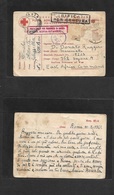 Italy - Xx. 1942 (10 Sept) POW WWII Mail. Roma - East Africa British Command. Red Cross Card + Censor Dual Cachets + Sta - Unclassified