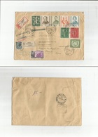 Italy - Xx. 1955 (24 Nov) Germany, Oberkassel - Roma - Madrid, Spain (1 Dec) Registered Multifkd Envelope. Fine Modern M - Unclassified