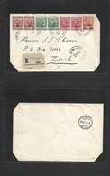 Italian Colonies. 1909 (23 Sept) La Canea. Candia - Zürich, Switzerland (30 Sept) Registered Multifkd Envelope King Issu - Sin Clasificación