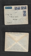 Lebanon. 1940 (8 Jan) Broumana - UK, England, Cambridge. Air Multifkd Envelope, Bilingual Cachet. Via Beyrouth. - Libano