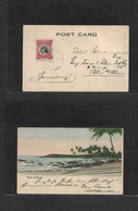 Liberia. 1910 (Feb 1) Harper - Germany, Coln. Fkd Cape Palmas Ppc. 2c Violet Cachet. VF. - Liberia