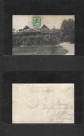 Malaysia. 1927 (20 Feb) Trengganu. Photo Ppc Fkd Card To Belgium, Jette At Pm Rate. Fine And Desirable Comercial Usage.  - Maleisië (1964-...)