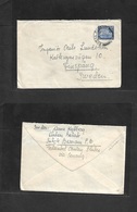 Malaysia. 1939 (1 May) Antara Estate, Sabak Bernam, FMS - Seden, Finspang Via Penang. Single Fkd Env Cds VF Item Usage. - Malaysia (1964-...)