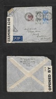 Malaysia. 1941 (21 Oct) Glugor Cantoment - Ireland, Eire, Co. Donegal, Liscooly. Air Multifkd Envelope + Dual Censored + - Malaysia (1964-...)