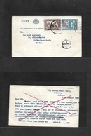 Malaysia. 1959 (12 Feb) FMS. Malacca - Sweden, Valingly 6c Blue Stat Card + Adtl + Taxed "T-6" Cachet. Fine Used. - Malaysia (1964-...)