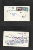 Malaysia. 1959 (12 Feb) FMS. Malacca - Sweden, Valingly 6c Blue Stat Card + Adtl + Taxed "T-6" Cachet. Fine Used. - Malasia (1964-...)