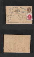 Mexico - Stationery. 1888 (22 March) DF - Monterrey (27 Mar) 3c Brown Stat Card + 3c Adtl. Fine. - México
