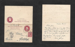 Mexico - Stationery. 1903 (20 Oct) DF - Germany (6 Nov), Heidelberg 2c Red Eagle Embossed Doble Stat Card + 4c Adtl On W - Mexique