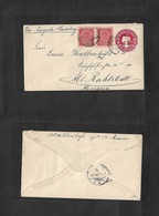 Mexico - Stationery. 1907 (11 June) DF - Germany, Alt Ratilstedt (24 June). 2c Red Eagle Embossed Stat Env + 2 Adtls 4c  - Mexique