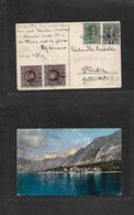 Montenegro. 1912 (7 Feb) Cettinje - Germany, Dresden. Tricolor Multifkd Ppc. Dobrola Village View. Nice Item. - Montenegro