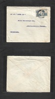 Dutch Indies. 1926. Fkd Envelope 20c Blue Pair Tied "Paquebot SINGAPORE / 6 AUG 26" Cds (xxx) VF Item Endorsed Per "SS K - Niederländisch-Indien