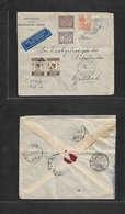 Dutch Indies. 1933 (3 Apr) Batavia - Saudi Arabia, Djeddah. Via Port Taufik - Cairo. Air Multifkd Comercial Envelope. Hu - Netherlands Indies