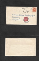 New Zealand. 1952 (19 May) Mt. Albert - Switzerland, Interlaken (2 June) Fkd Env + Taxed + Swiss P. Due. 30c Red Tied Cd - Other & Unclassified