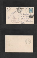 Palestine. 1918 (March) FPO SZ 44 - Alexandrie, Egypt (19 March) Fkd 5 Ms Ovptd Blue EEF, Perce Issue, Tied Cds + Red Vi - Palestine